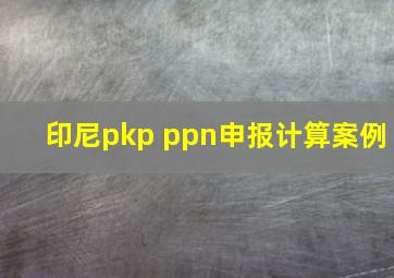 印尼pkp ppn申报计算案例